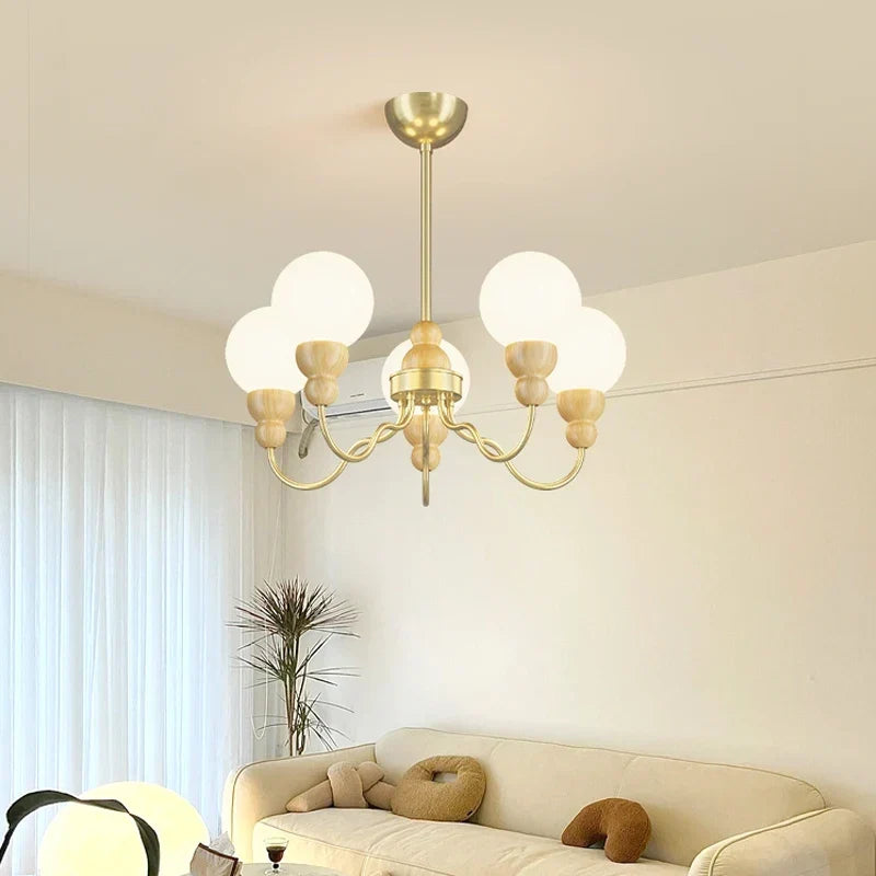 Wood & Glass Chandelier, view 3