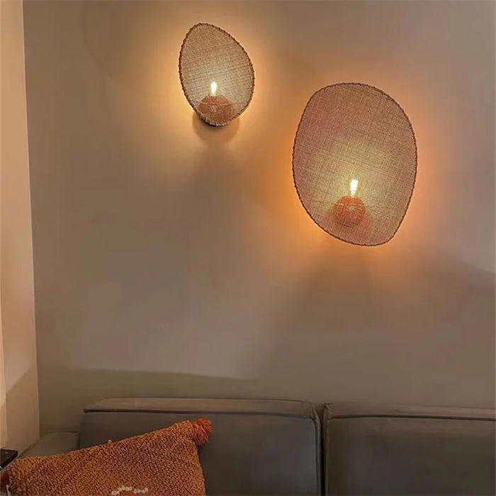 Japanese woven rattan light