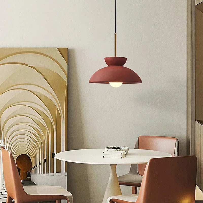 Green pendants in a restaurant