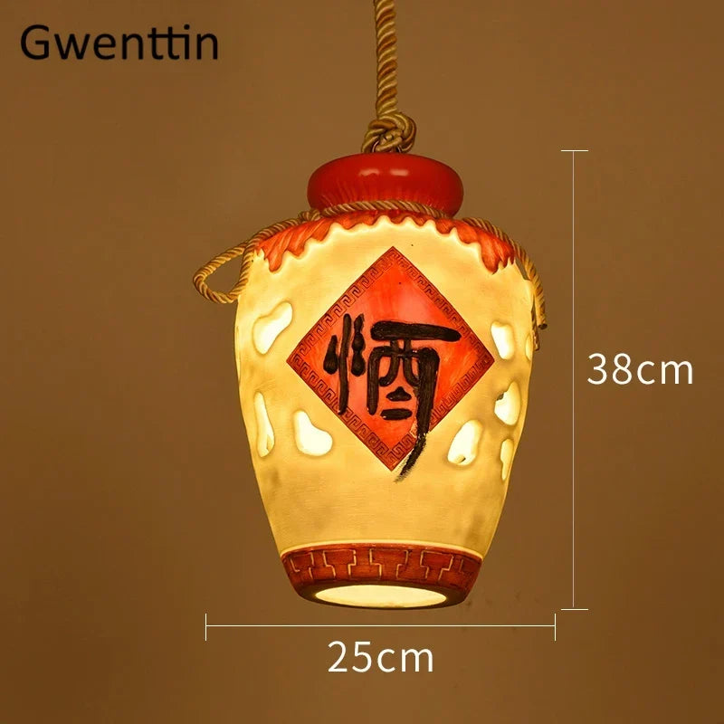 Chinese Wine Jar Pendant, view 8