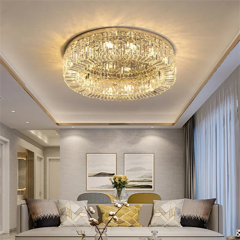 Gold crystal chandelier