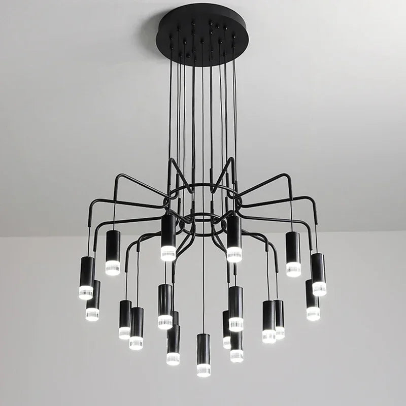 Crystal multi head ceiling light