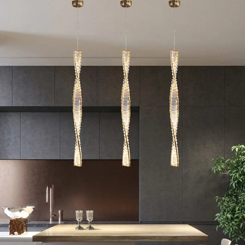 Crystal pendant in an entryway