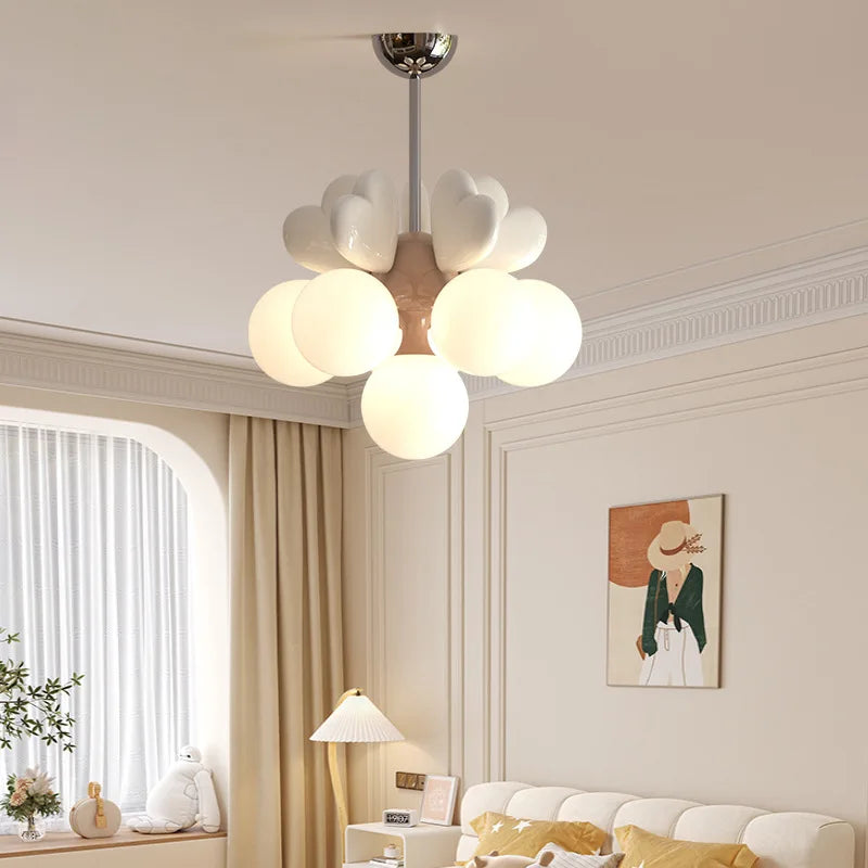 Pink bubble chandelier