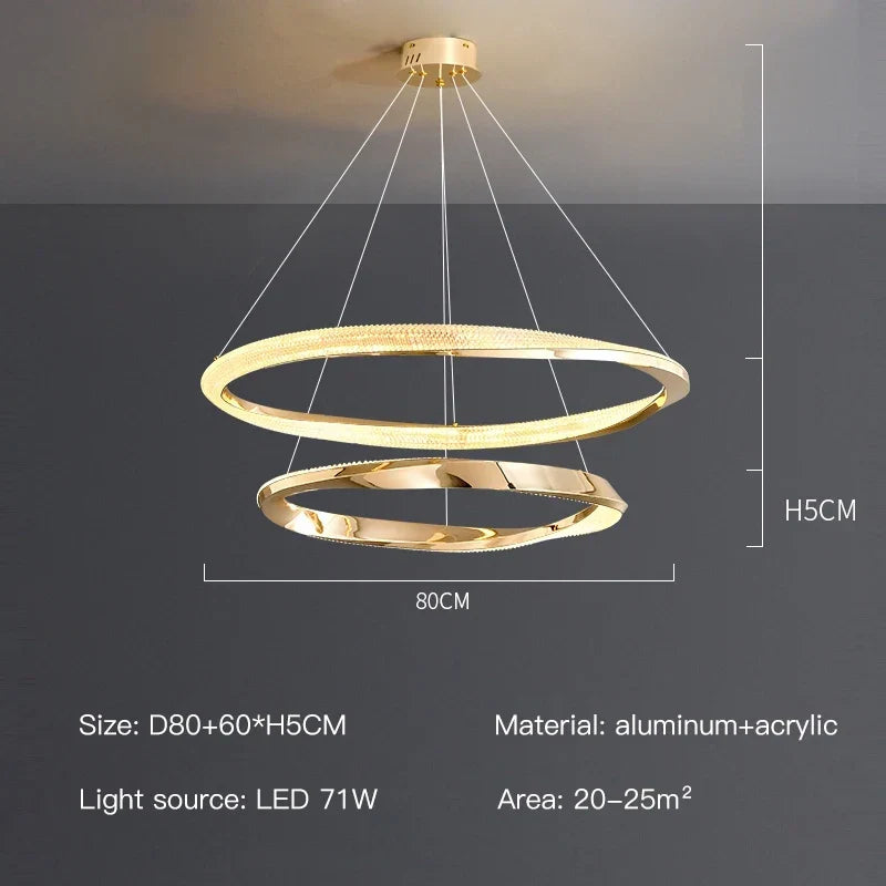 Artistic LED Ring Pendant, view 7