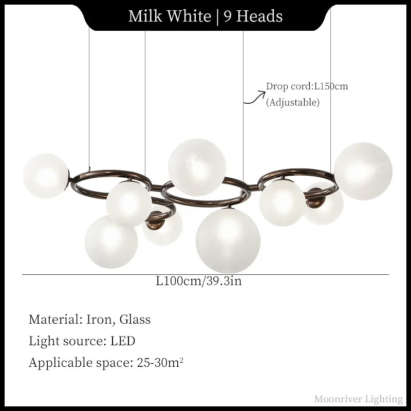 Glass Globe Chandelier, view 17