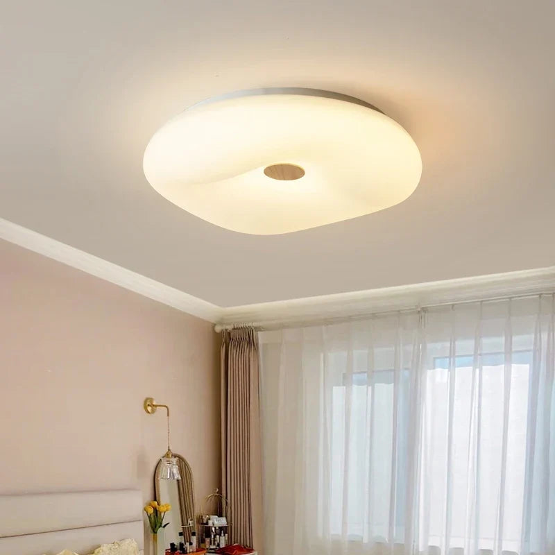 Walnut LED flush mount