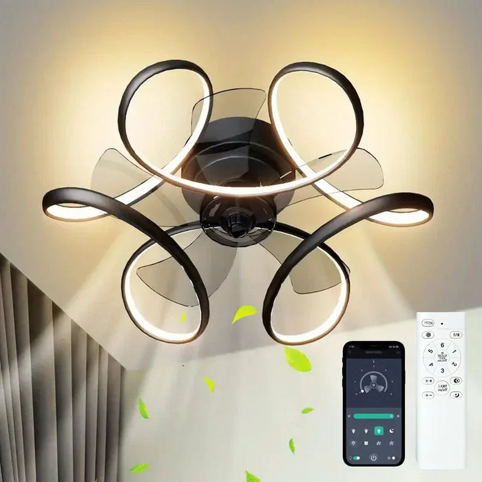 Quiet LED ceiling fan