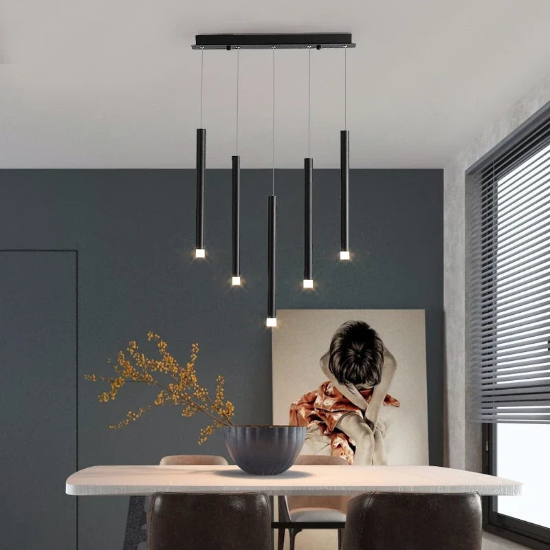 Black iron LED chandelier