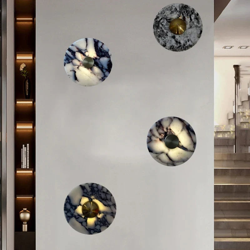 Art Deco stone gold wall light