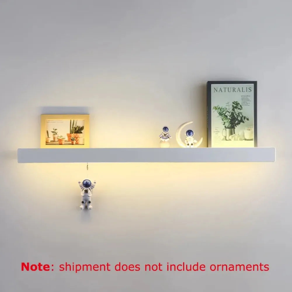 Long wall shelf lamp