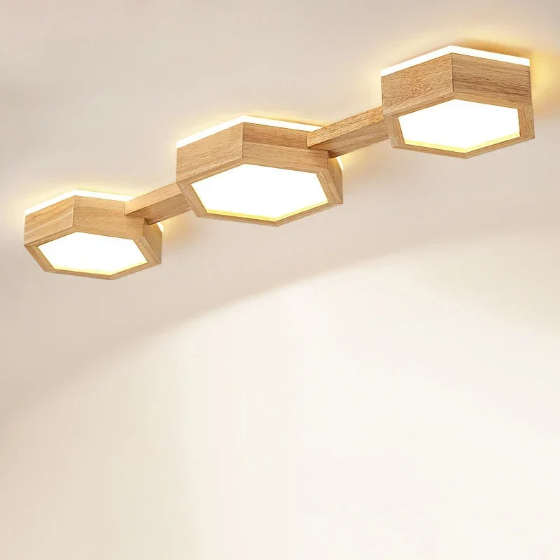 Wood LED flush mount