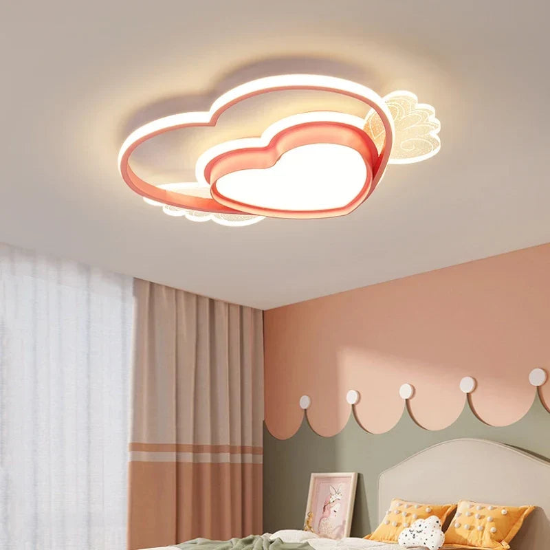 Pink nursery flush mount