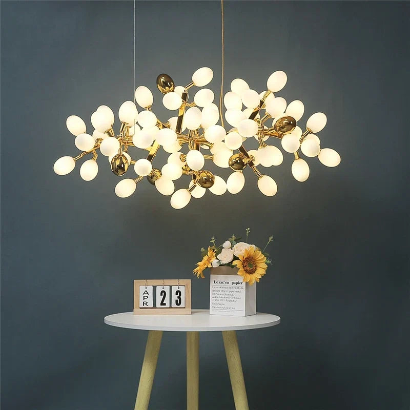 Gold glass chandelier