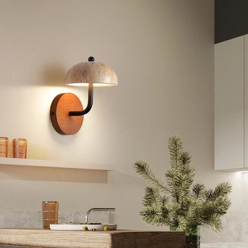 Travertine Mushroom Sconce, view 3