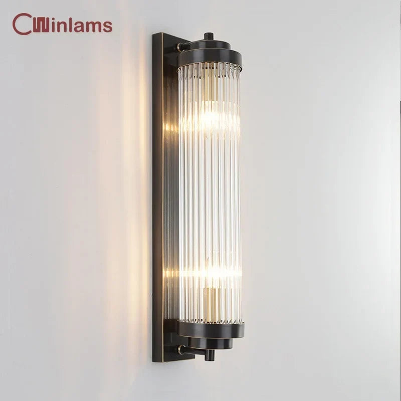 Crystal copper wall light