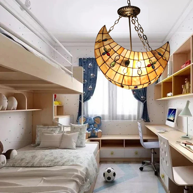 Moon pendant in a bedroom
