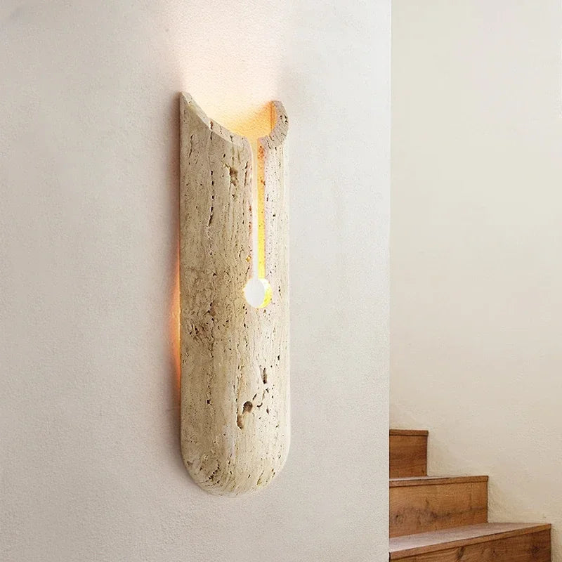 Natural marble wall light