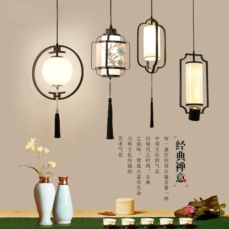 Chinese fabric pendant