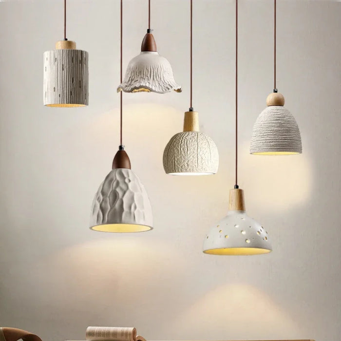 Wood marble pendant