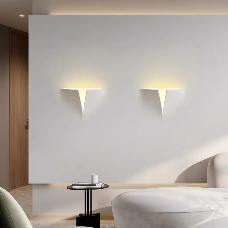 Gypsum wall light in a hotel hallway