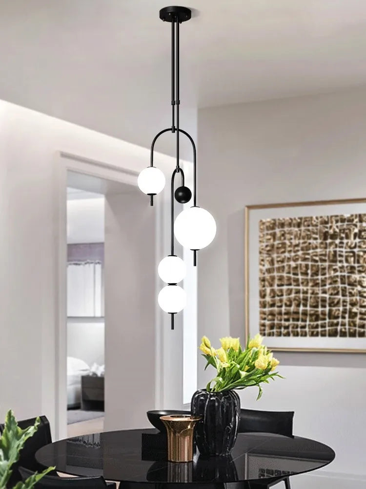 Iron glass chandelier