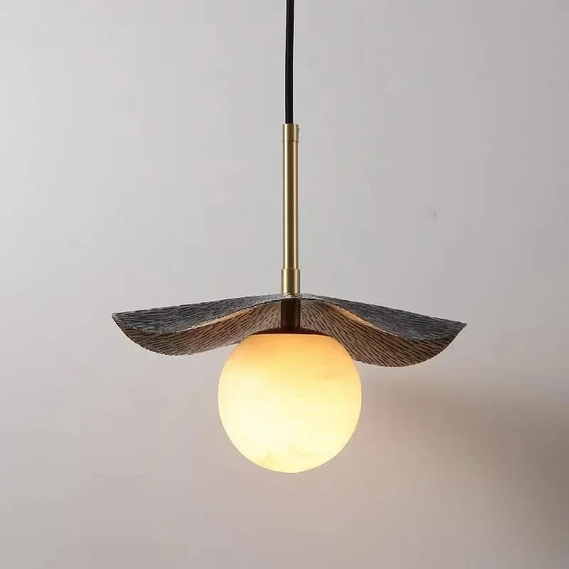 Copper Pendant with Marble Sphere, view 3