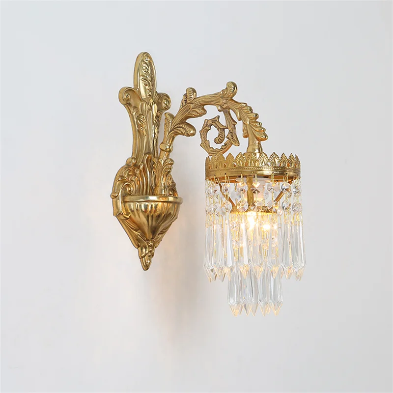 Gold crystal sconce