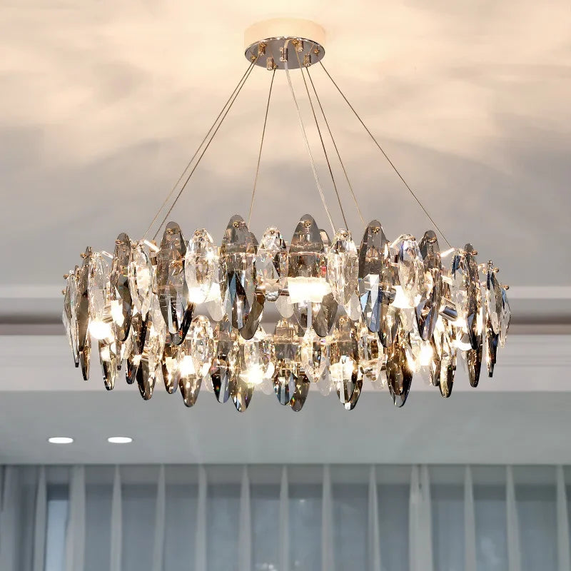 Oval crystal chandelier