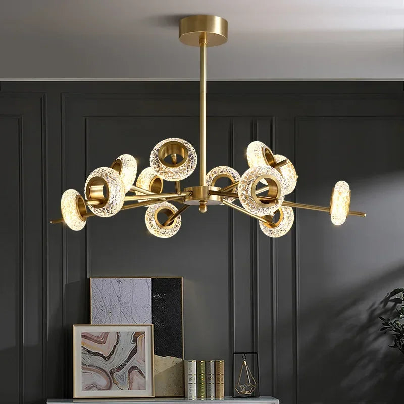 Crystal copper chandelier