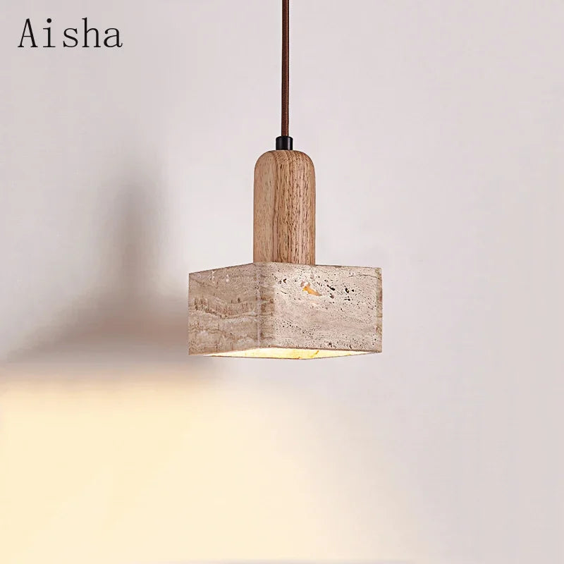 Scandinavian natural stone pendant