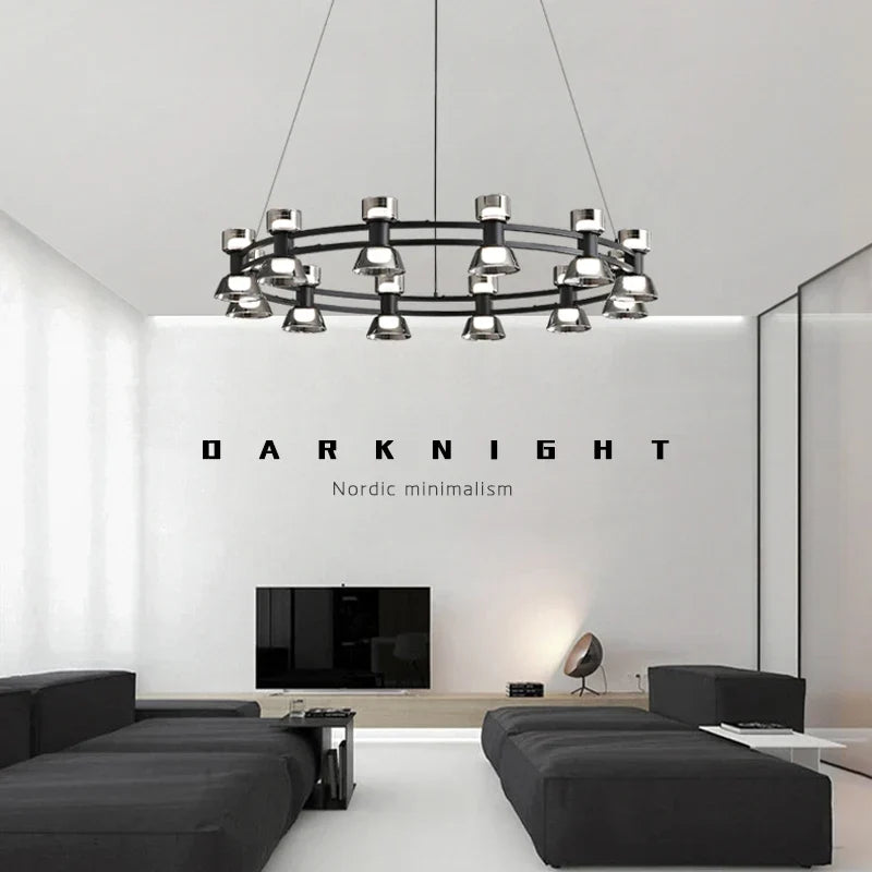Copper glass chandelier