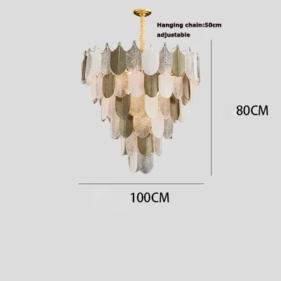 Steel and Glass Chandelier, view 12