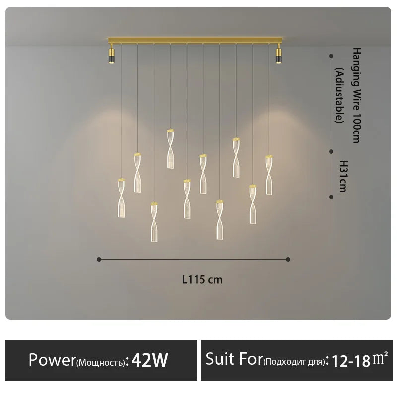 Nordic LED Linear Pendant, view 12