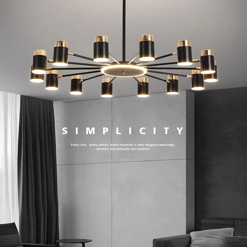 Black gold chandelier