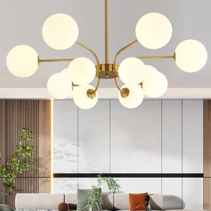 Chrome glass ball chandelier