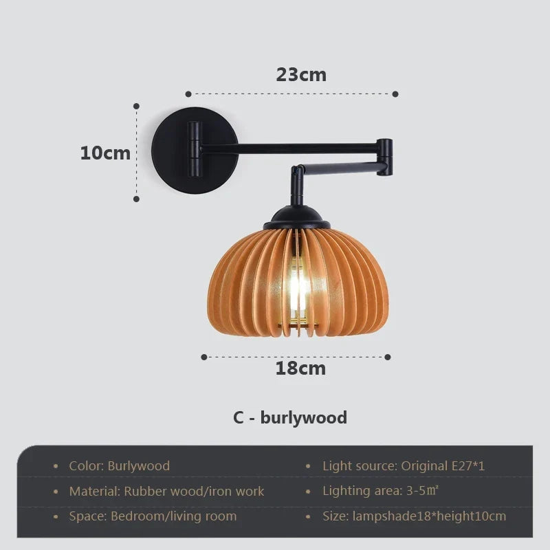 Wood Swing Arm Sconce, view 12