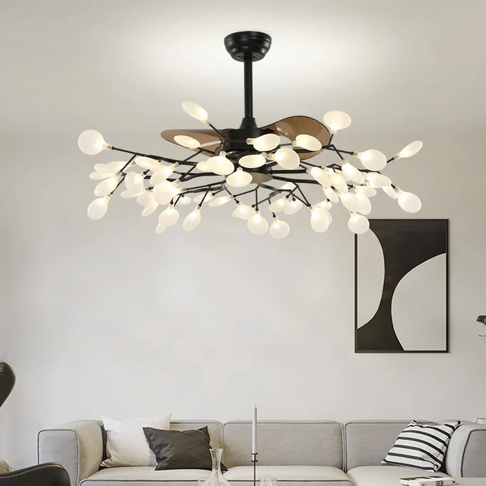LED fan chandelier