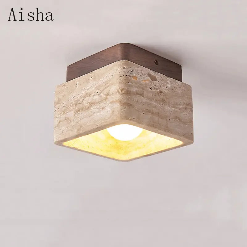 Cave stone ceiling light