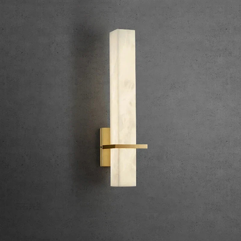 Copper marble LED wall light