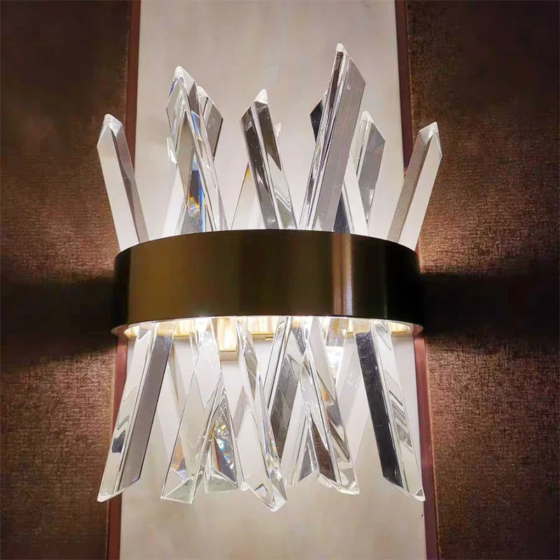 Chrome crystal sconce