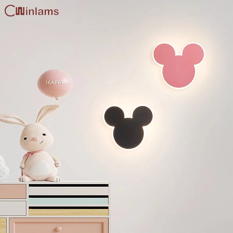 Kids mouse LED wall light