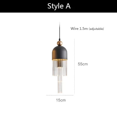 Minimalist Iron and Glass Pendant, view 10