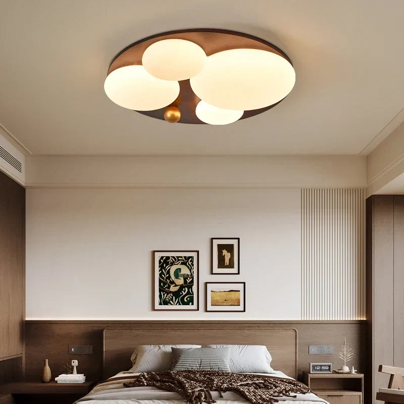 Wood grain LED ceiling light