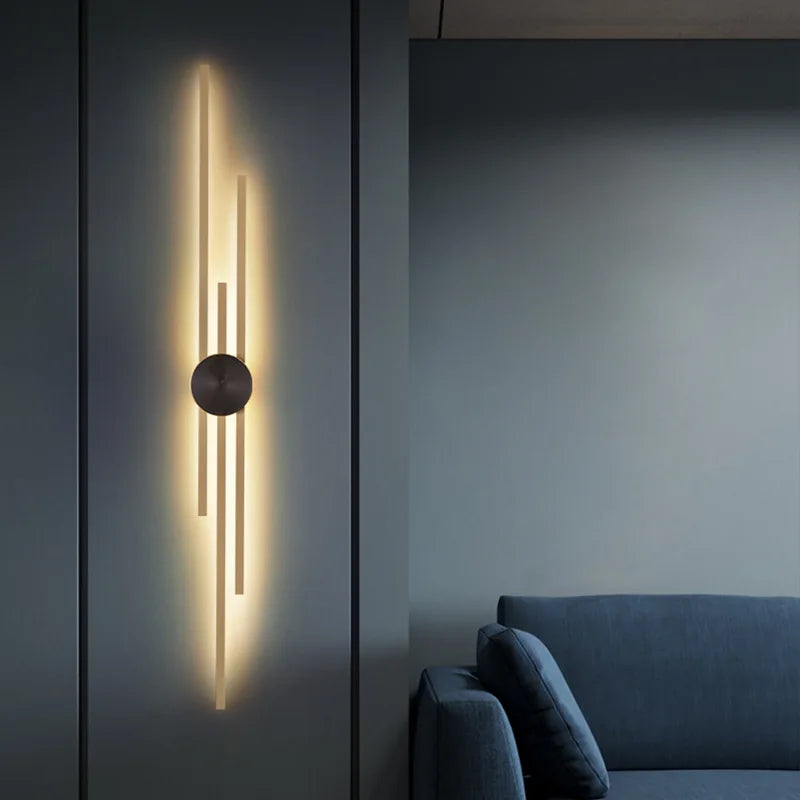 Copper minimalist LED wall light