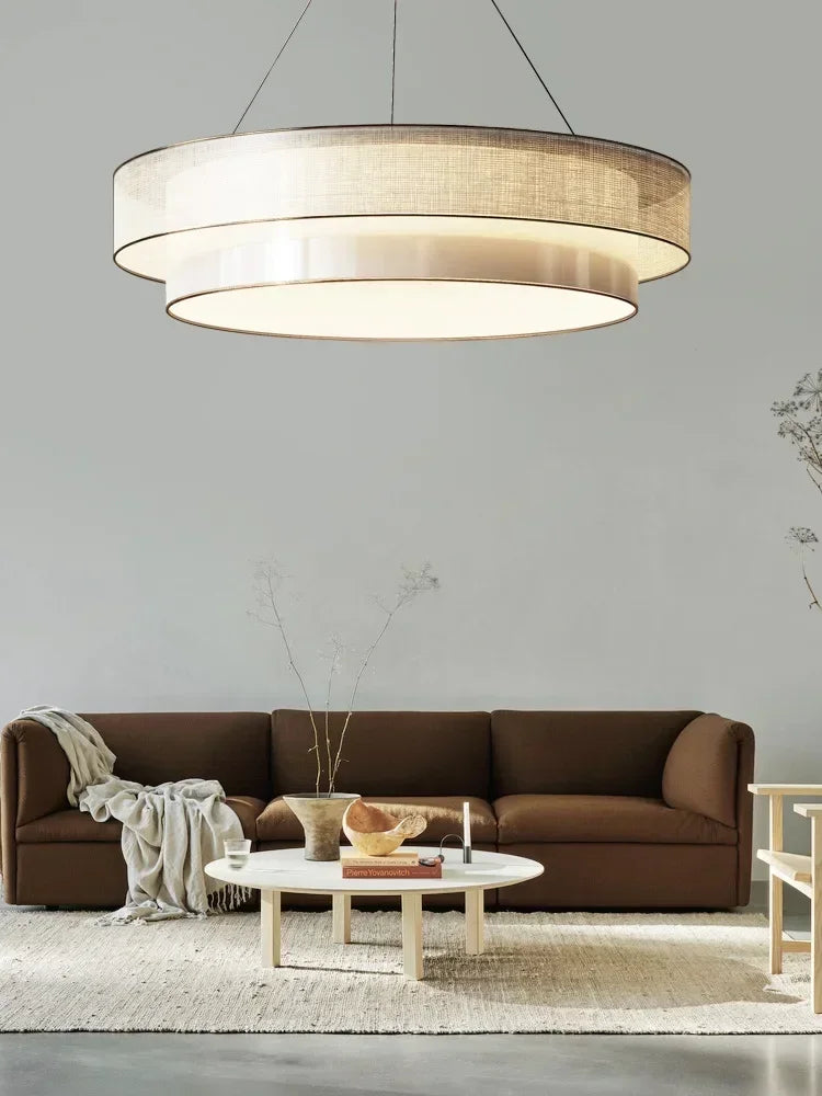 Circular beige lamp