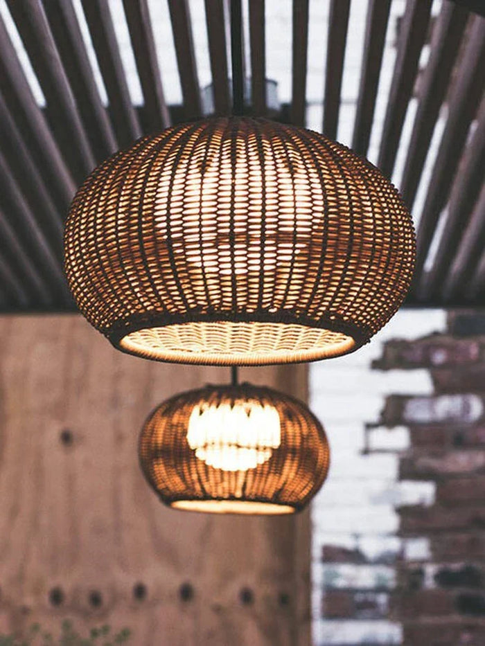 Rattan ceiling light