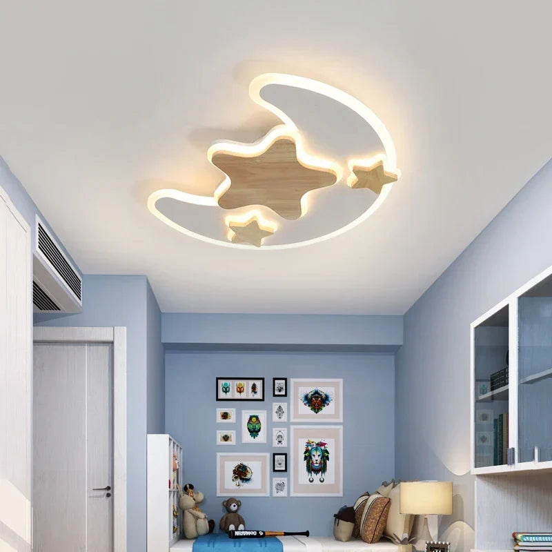 Star moon kids ceiling light