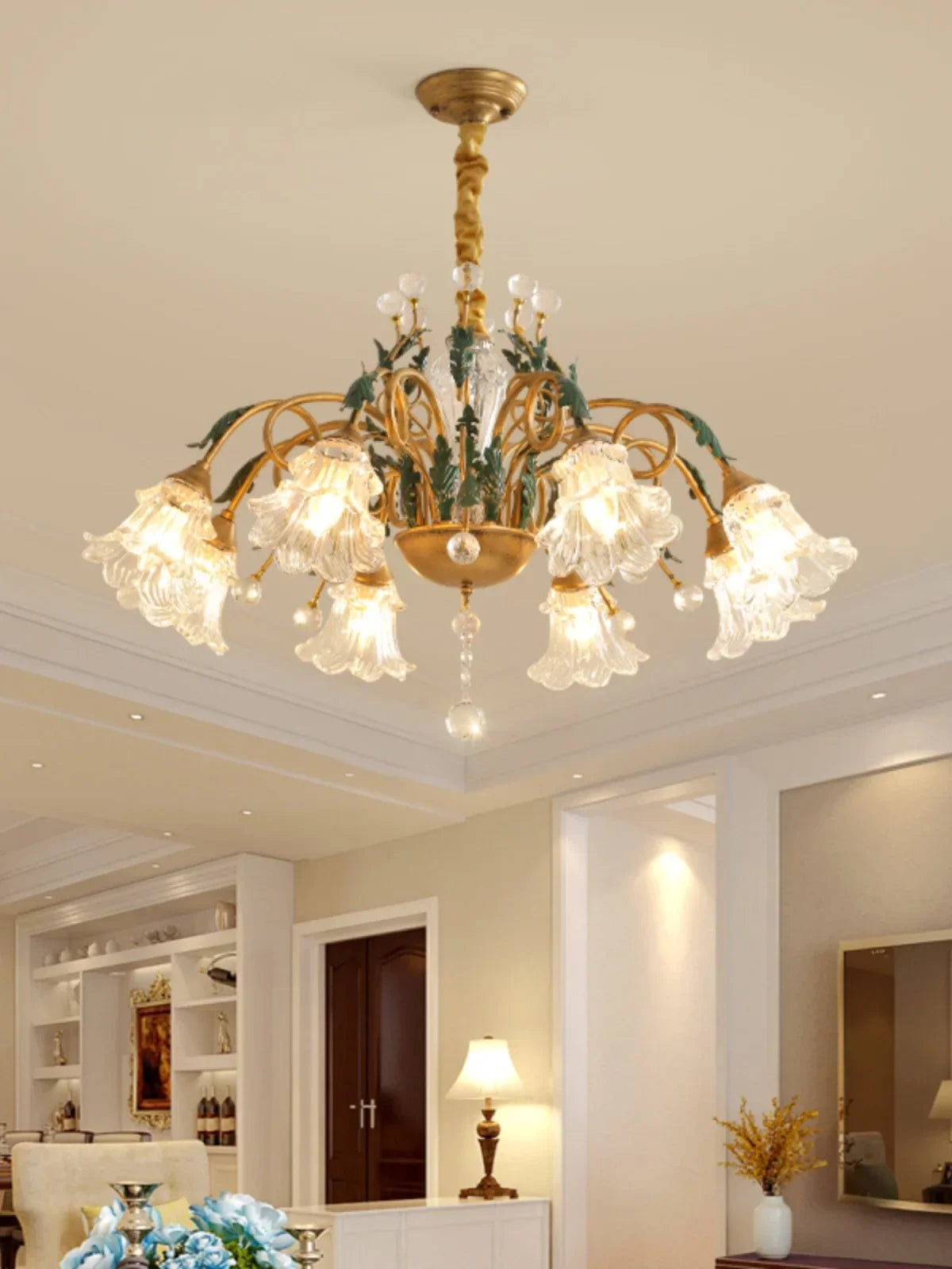 Rustic crystal chandelier