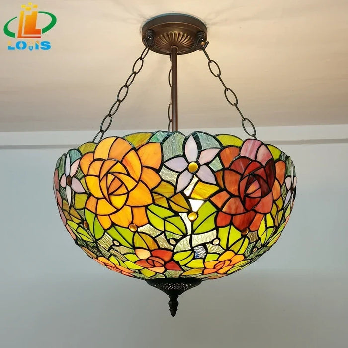 Peony glass pendant